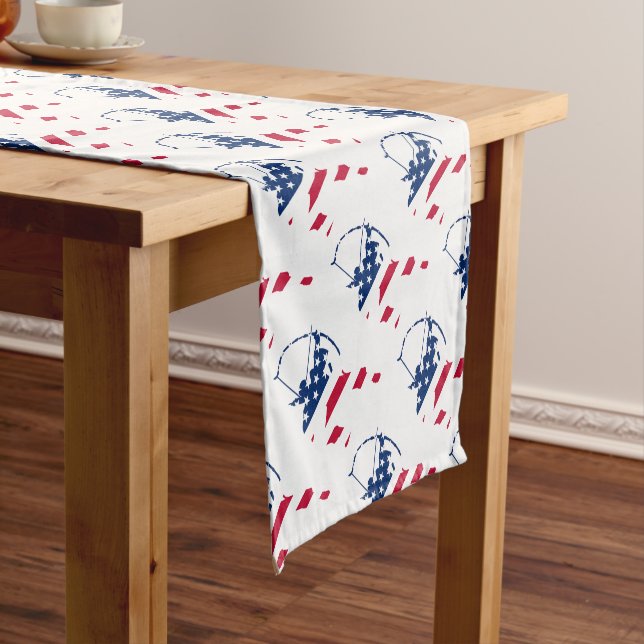 USA Archery American flag Short Table Runner (In Situ)