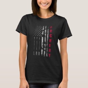 Usa Archery Team American Flag Heart Us Archer Bow T-Shirt