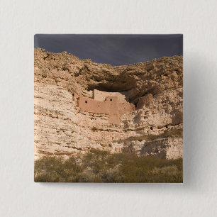 USA, Arizona, Camp Verde: Montezuma Castle 15 Cm Square Badge