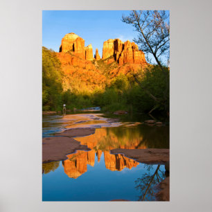 USA, Arizona. Cathedral Rock At Sunset Poster
