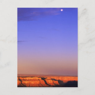 USA, Arizona, Grand Canyon NP. Moon in sky as Postcard