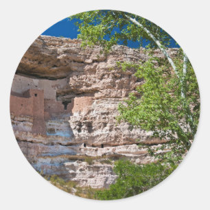 USA, Arizona. Montezuma Castle, The Ruins Classic Round Sticker