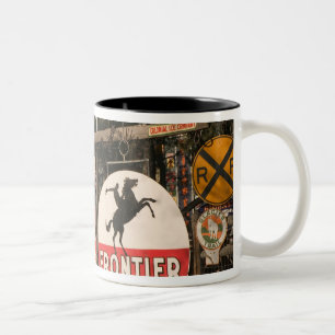 USA, Arizona, Sedona: Antique Advertising Signs Two-Tone Coffee Mug