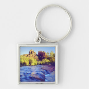 USA, Arizona, Sedona. Cathedral Rock reflecting 2 Key Ring