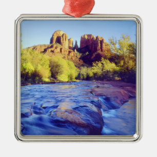 USA, Arizona, Sedona. Cathedral Rock reflecting 2 Metal Tree Decoration
