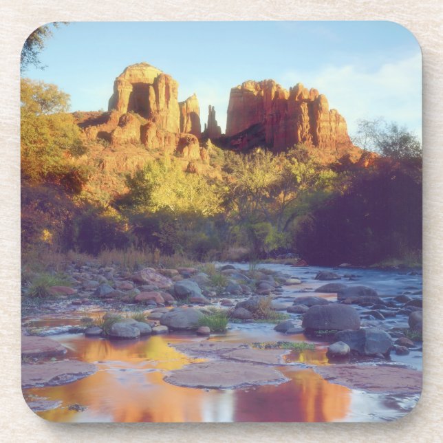 USA, Arizona, Sedona. Cathedral Rock reflecting Coaster (Front)