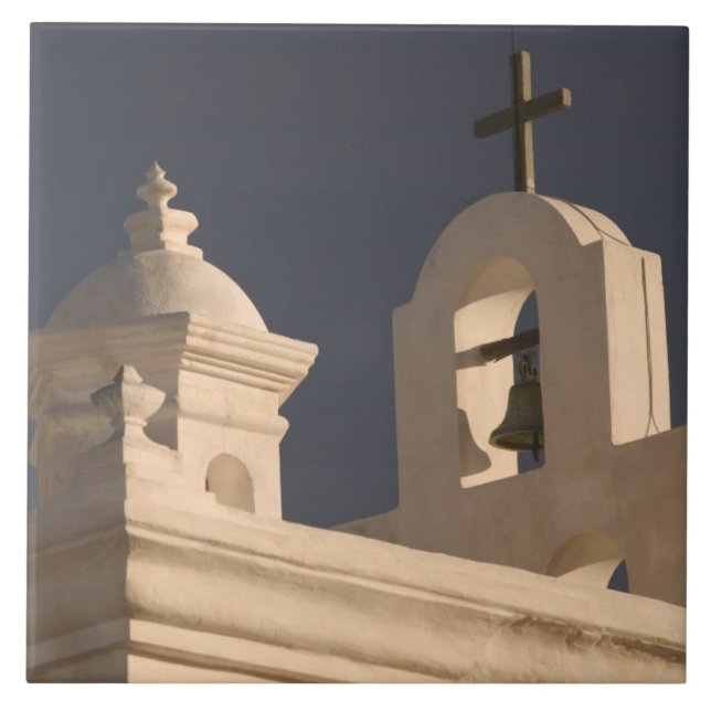 USA, Arizona, Tucson: Mission San Xavier del Bac Tile (Front)