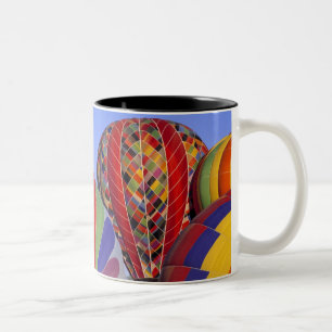 USA, Arizona, Val Vista. Colourful hot-air Two-Tone Coffee Mug