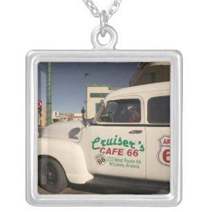 USA, Arizona, Williams: Cruisers Cafe 66 Old Silver Plated Necklace