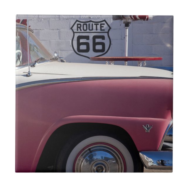 USA, Arizona, Williams. Rt. 66 Town, 1950's Tile (Front)