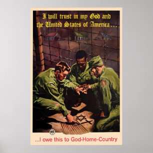 USA Army WWII Propaganda Poster Religious