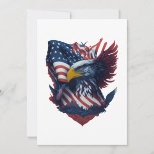 USA Art Choose Your Occasion Eagle Red White Blue  Holiday Card