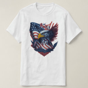 USA Art Eagle Freedom Patriotism Red White Blue T-Shirt