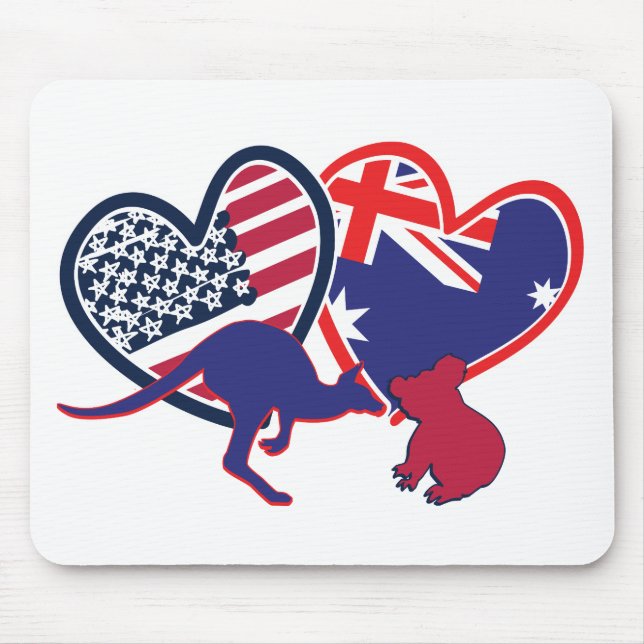 USA---Austrailia-Love-with-Animals Mouse Pad (Front)