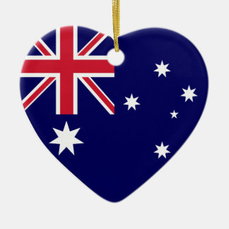 USA & Australia Flag Heart Ornament