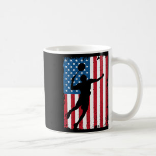 Usa Badminton Flag Vintage Sports Flag Coffee Mug