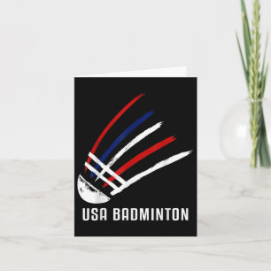 Usa Badminton Shuttle Red White Blue Card