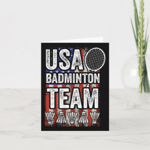 Usa Badminton Team American Flag Funny Badminton F Card