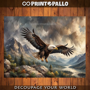 USA Bald Eagle flying over Rocky Mountains Tissue Paper