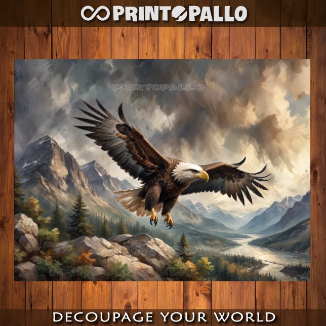 USA Bald Eagle flying over Rocky Mountains Tissue Paper (Creator Uploaded)