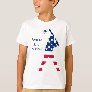 USA Baseball player American flag T-Shirt