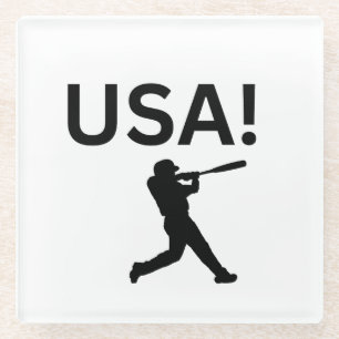 USA baseball player using dot as a ball Glass Coaster
