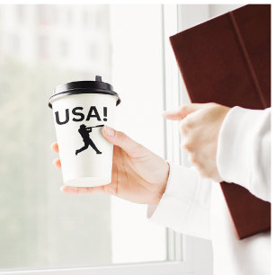 USA baseball player using dot as a ball Paper Cups