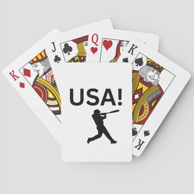 USA baseball player using dot as a ball Playing Cards (Back)