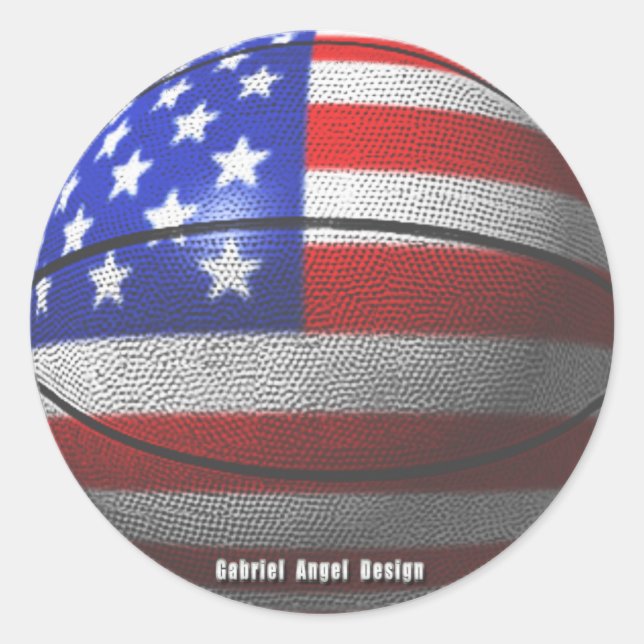 USA Basketball Classic Round Sticker (Front)