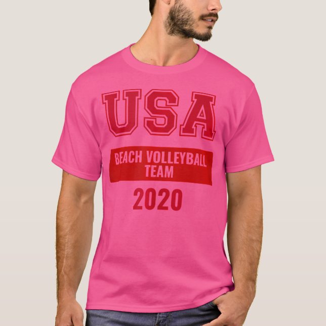 Usa Beach Volleyball Team 2020 Us Beach Volleyball T-Shirt (Front)