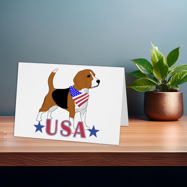 USA Beagle All American Dog Patriotic Note Card (USA Beagle All American Dog Patriotic Note Card)