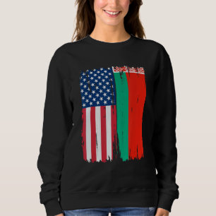 USA Belarus Half american Flag Roots Sweatshirt