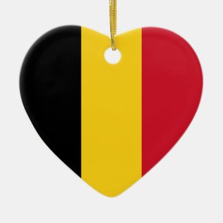 USA & Belgium Flag Heart Ornament