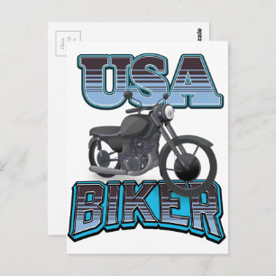 USA Biker logo Postcard