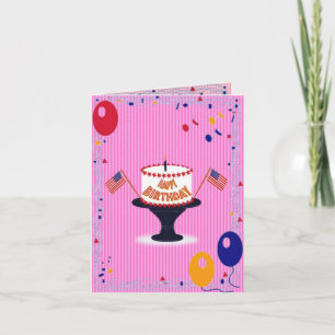 USA Birthday Cake Card