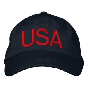 USA Blue Embroidered Hat - Customised