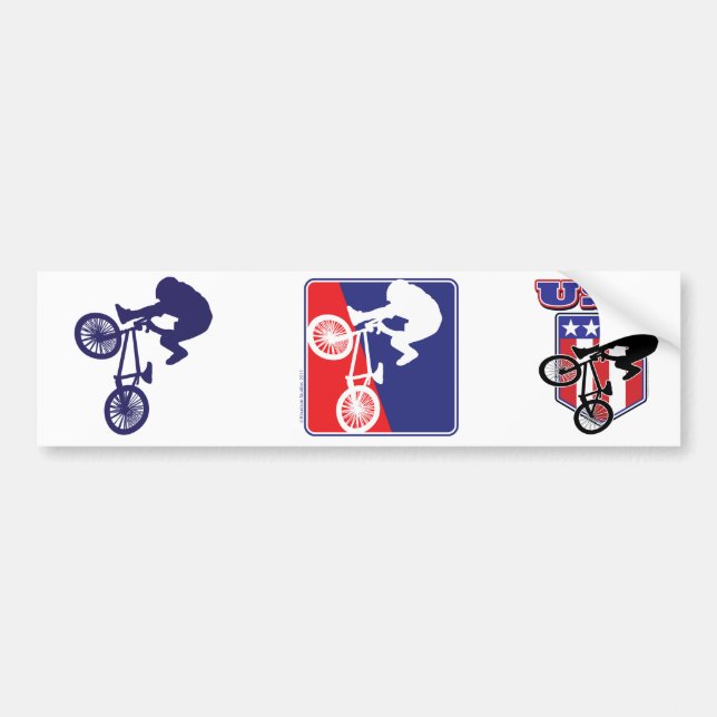 USA BMX Biker Bumper Sticker (Front)