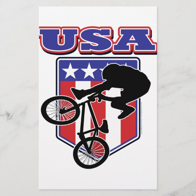 USA BMX Biker Stationery (Front)
