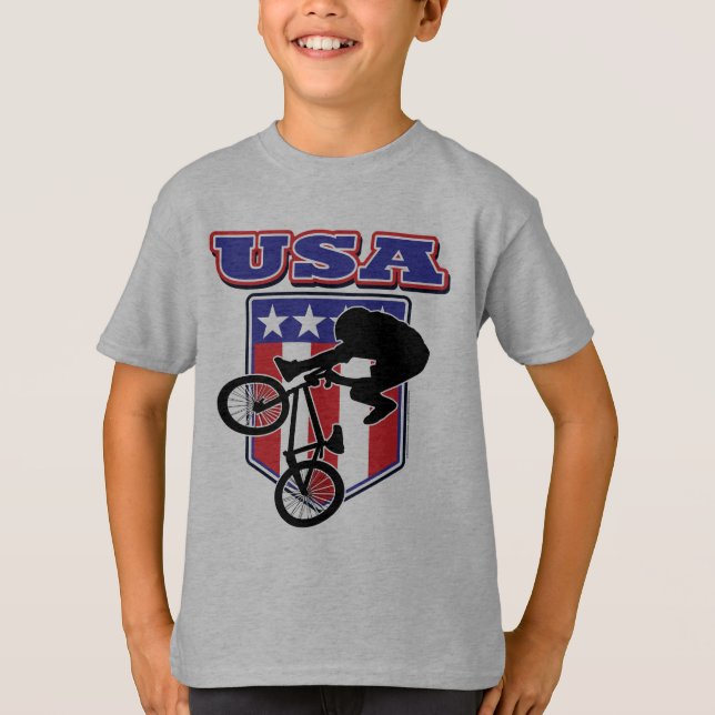 USA-BMX Biker T-Shirt (Front)
