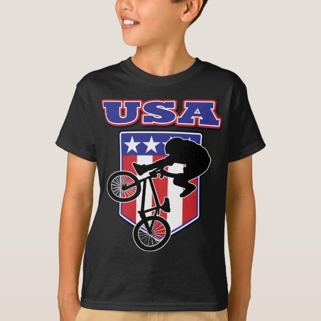 USA-BMX Biker T-Shirt (Front)