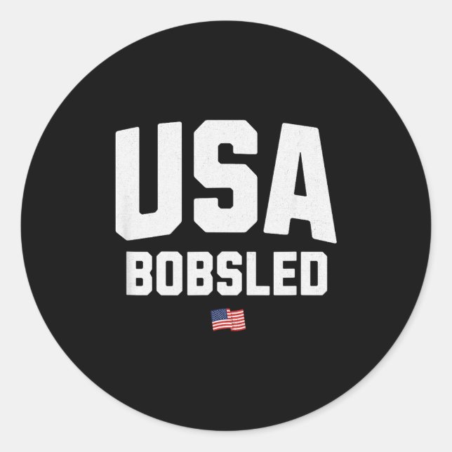 Usa bobsled  classic round sticker (Front)
