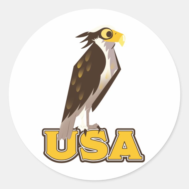 USA Bold Eagle Classic Round Sticker (Front)