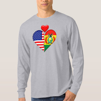 USA Bolivia Heart flags Hispanic Heritages T-Shirt