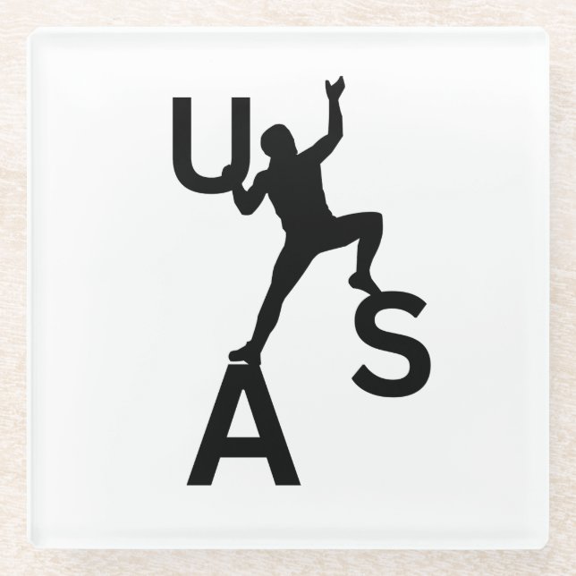 USA bouldering Glass Coaster (Front)