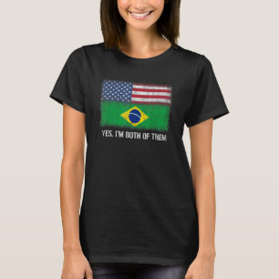 Usa Brazil Brazilian American Flag Dual Citizen Ci T-Shirt