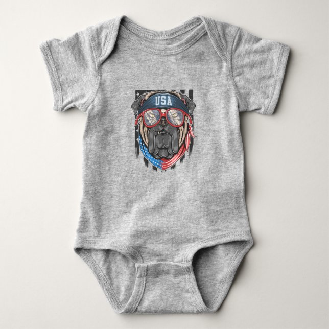 USA Bulldog  Baby Bodysuit (Front)
