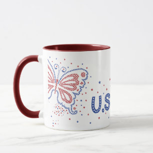 USA Butterfly USA Mugs