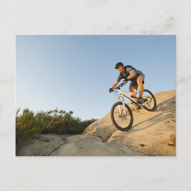 USA, California, Laguna Beach, Man cycling down Postcard (Front)
