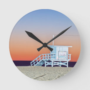USA, California, Los Angeles, Santa Monica Beach Round Clock