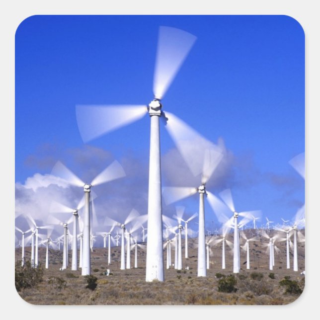 USA, California, Mojave. View of a wind turbine Square Sticker (Front)